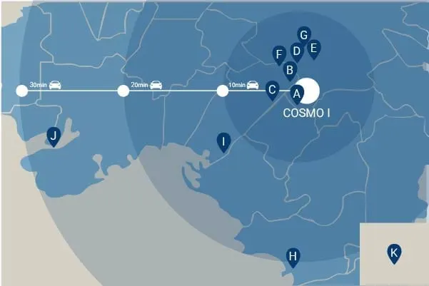 Cosmo I — location map