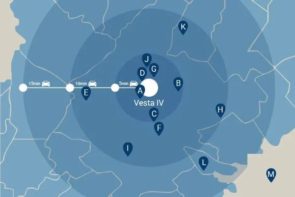 Vesta IV — location map
